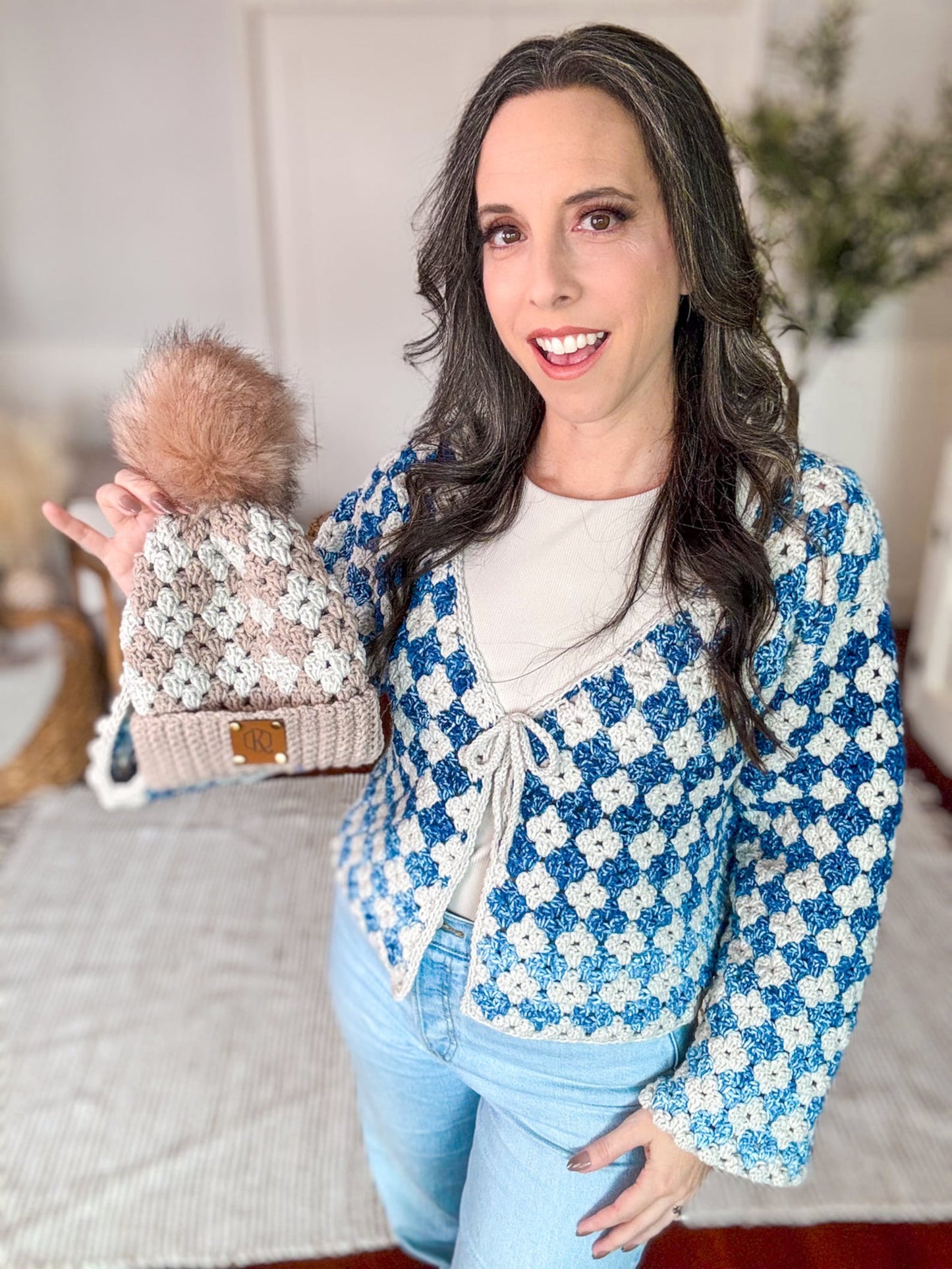 Cute Beanie Pompoms Crochet Pattern
