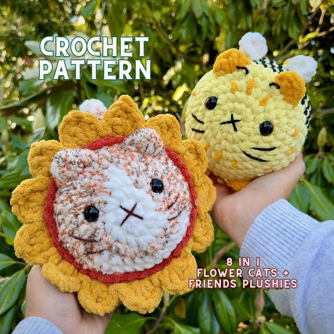 Cat and Friends in Flowers Crochet Pattern