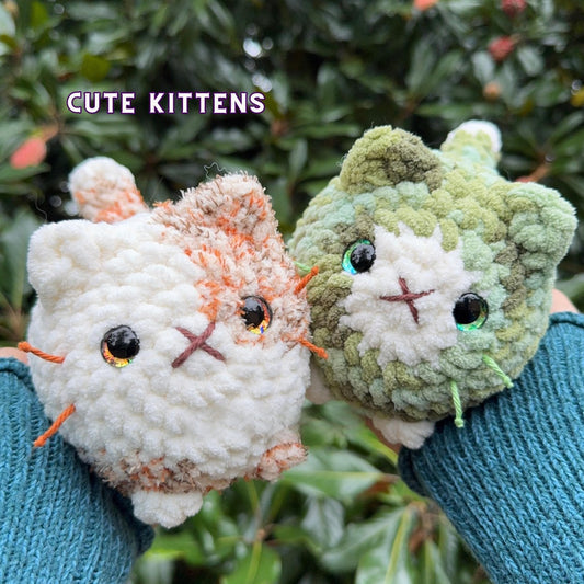 Fluffy Kitty Plushies in 8 Sizes Crochet Pattern