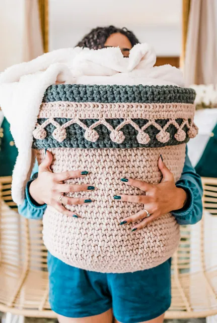 Ember Blossom Basket Crochet Pattern