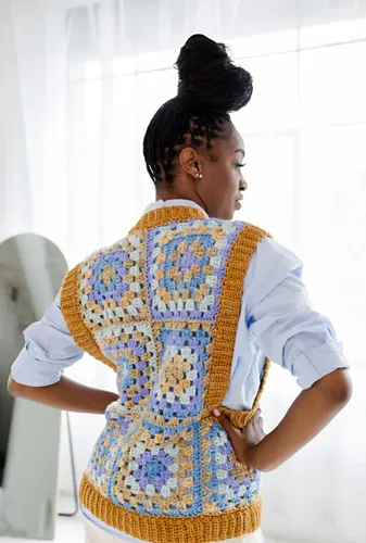 Meadow Stroll Sweater Vest Crochet Pattern